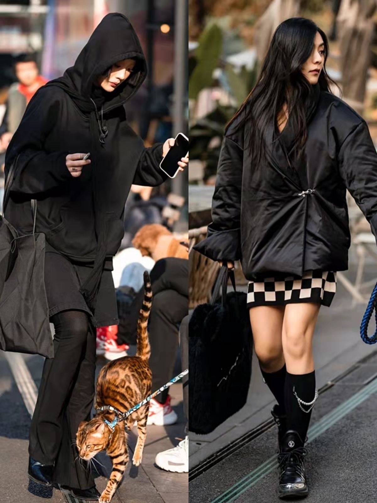黑大衣、黑羽絨服，冬季時尚穿搭看韓國。