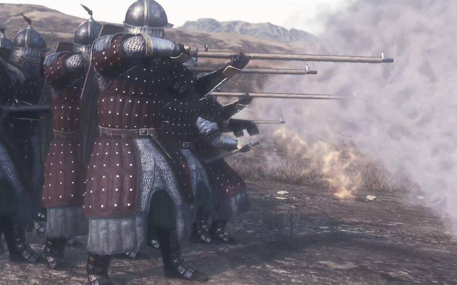 清朝軍隊除弓馬騎射外，還有火器。